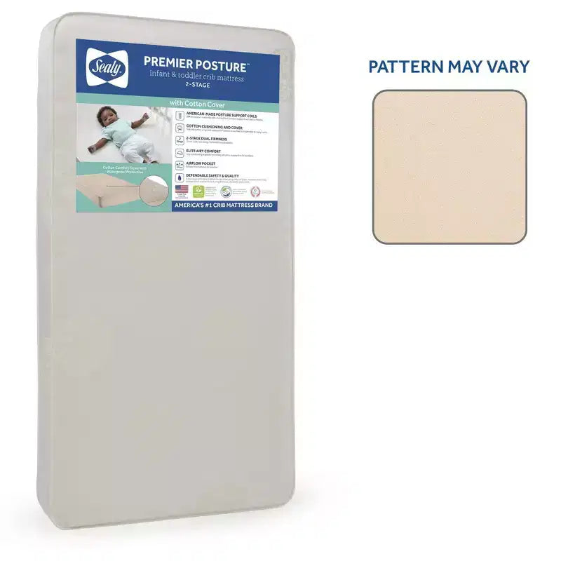Sealy Premier Posture 2-Stage Dual Sided Crib and Toddler Mattress: Hypoallergenic, Waterproof Cover, Firm, Innerspring