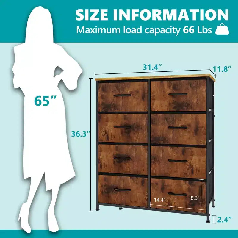 MAYEERTY Drawer Dresser, Fabric Storage Dresser for Bedroom, Living Room