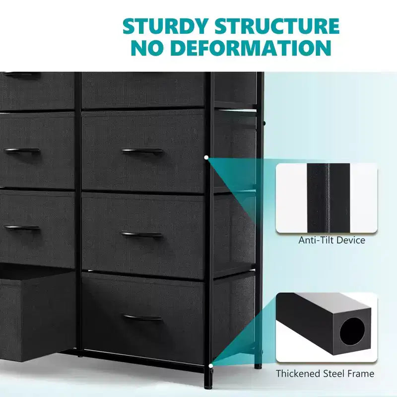 MAYEERTY Drawer Dresser, Fabric Storage Dresser for Bedroom, Living Room