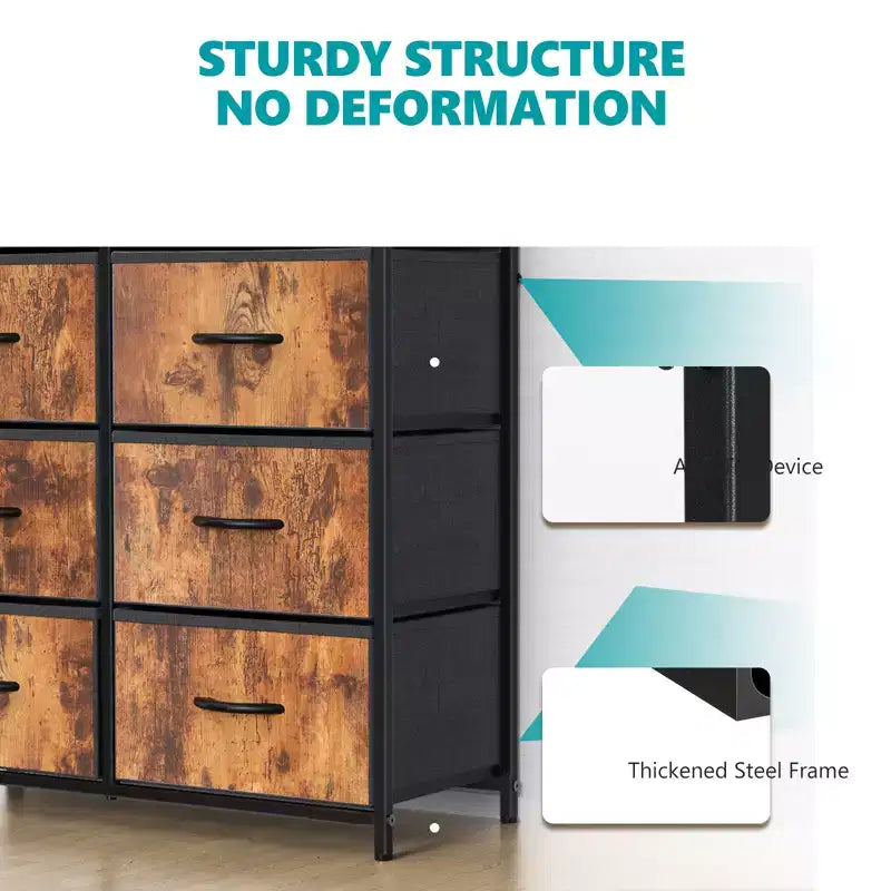 MAYEERTY Drawer Dresser, Fabric Storage Dresser for Bedroom, Living Room