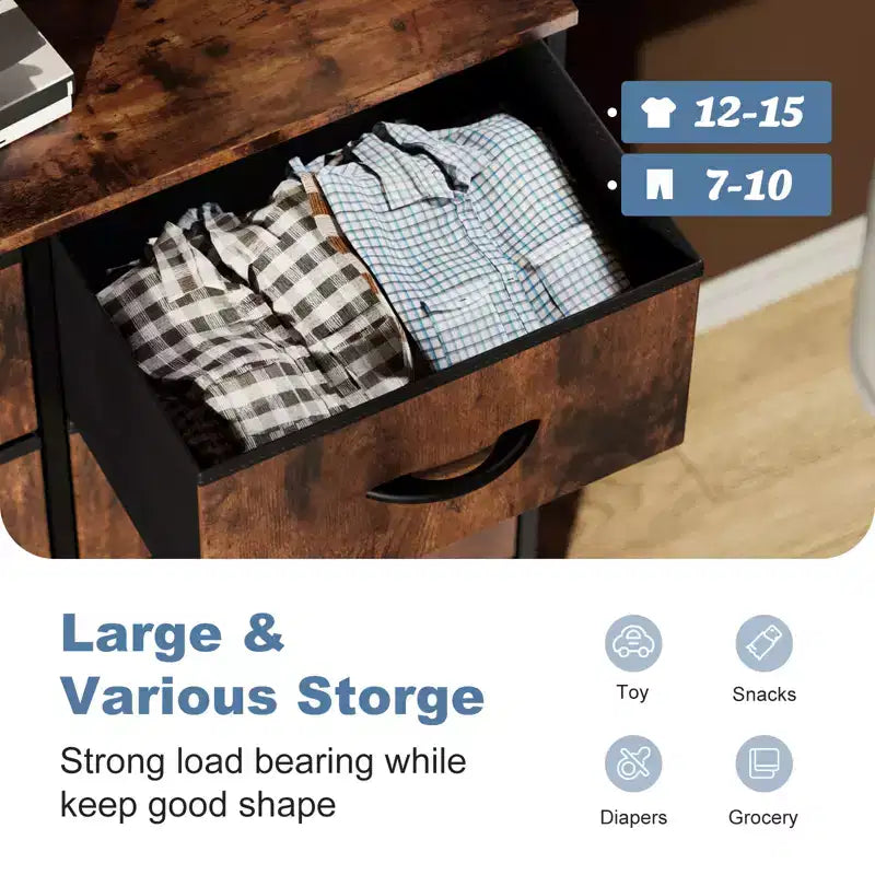 MAYEERTY Drawer Dresser, Fabric Storage Dresser for Bedroom, Living Room