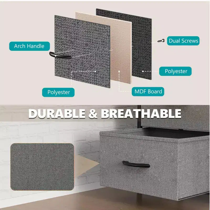 MAYEERTY Drawer Dresser, Fabric Storage Dresser for Bedroom, Living Room