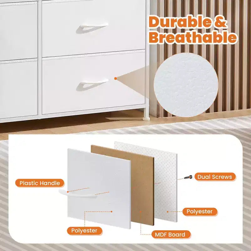MAYEERTY Drawer Dresser, Fabric Storage Dresser for Bedroom, Living Room