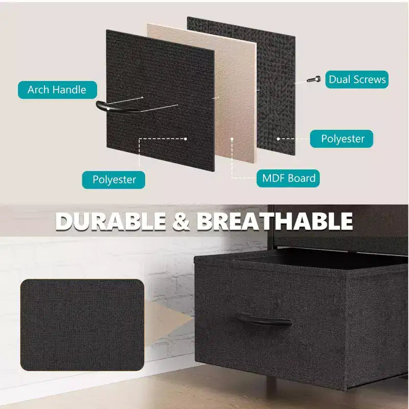 MAYEERTY Drawer Dresser, Fabric Storage Dresser for Bedroom, Living Room
